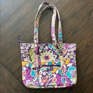 Vera Bradley Large Quilted Colorful Patterned Tote Bag